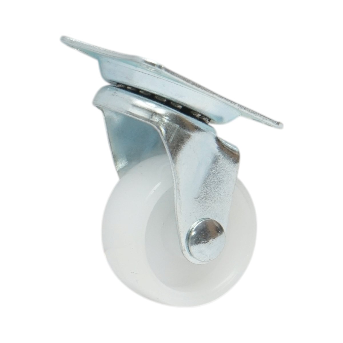 Roata pivotanta 30x14mm fara frana, polipropilena alba, placa otel 39x33mm 15kg - imagine 5