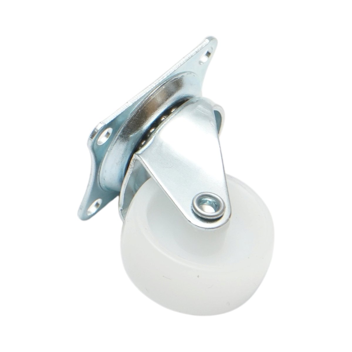 Roata pivotanta 30x14mm fara frana, polipropilena alba, placa otel 39x33mm 15kg - imagine 6