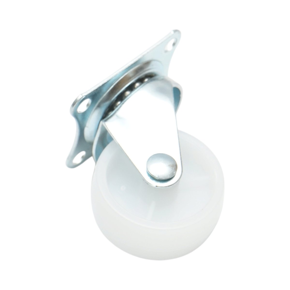 Roata pivotanta 40x17mm fara frana, polipropilena alba, placa otel 45x38mm 20kg - imagine 6