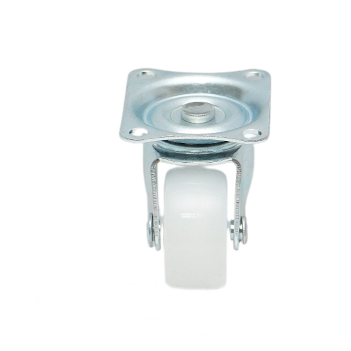 Roata pivotanta 40x17mm fara frana, polipropilena alba, placa otel 45x38mm 20kg - imagine 4