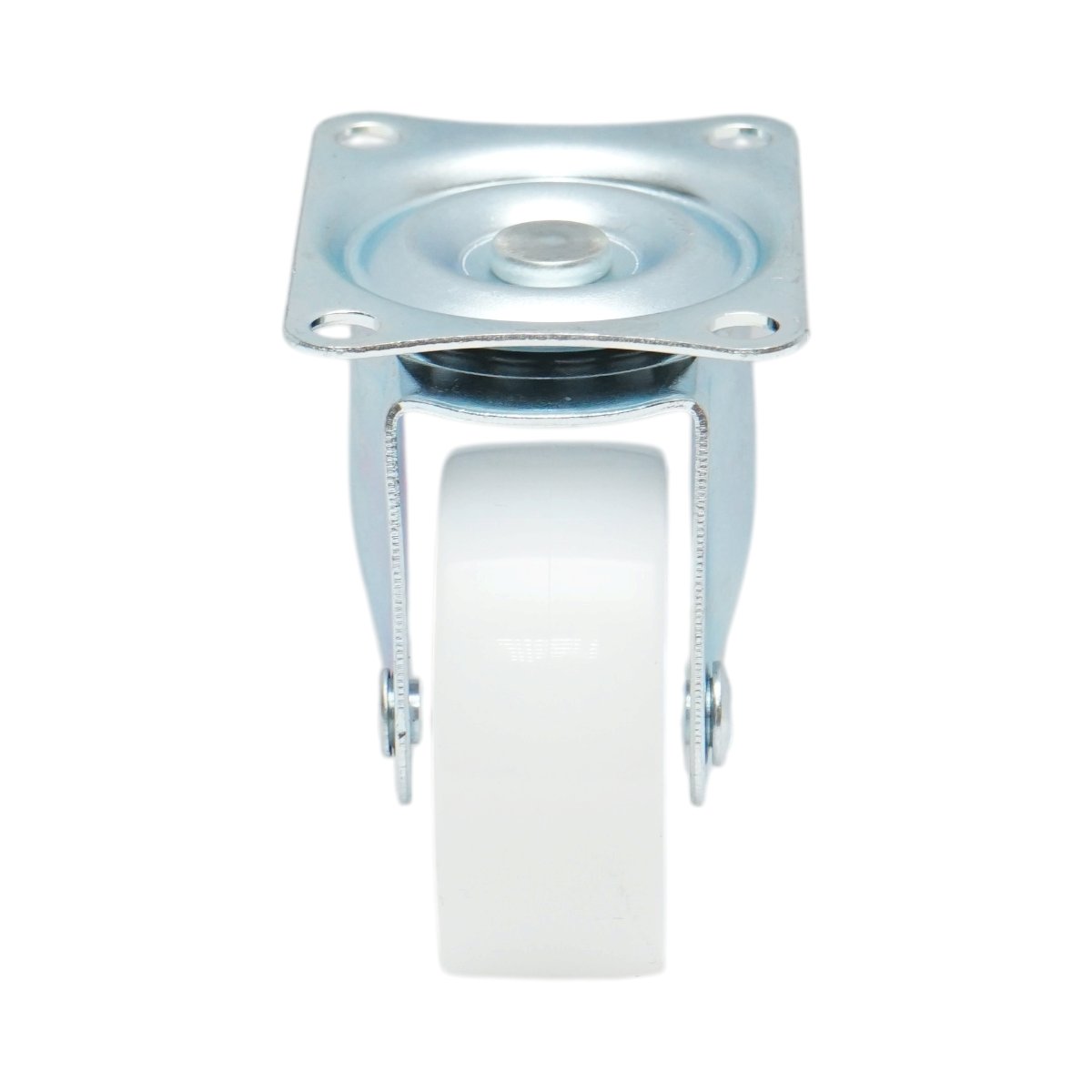 Roata pivotanta 50x22mm fara frana, polipropilena alba, placa otel 58x47mm 30kg - imagine 4