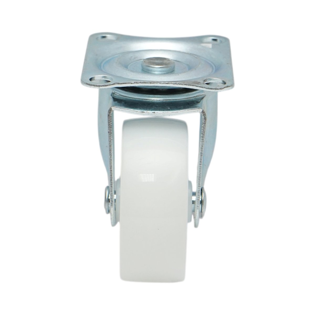 Roata pivotanta 65x23mm fara frana, polipropilena alba, placa otel 70x58mm 35kg - imagine 4