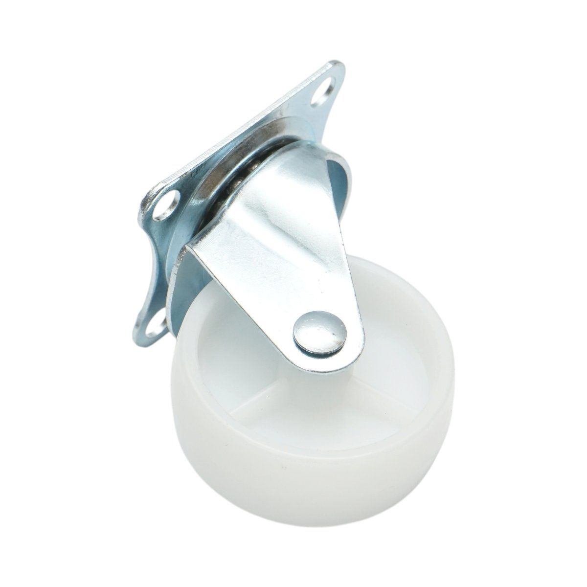 Roata pivotanta 65x23mm fara frana, polipropilena alba, placa otel 70x58mm 35kg - imagine 6