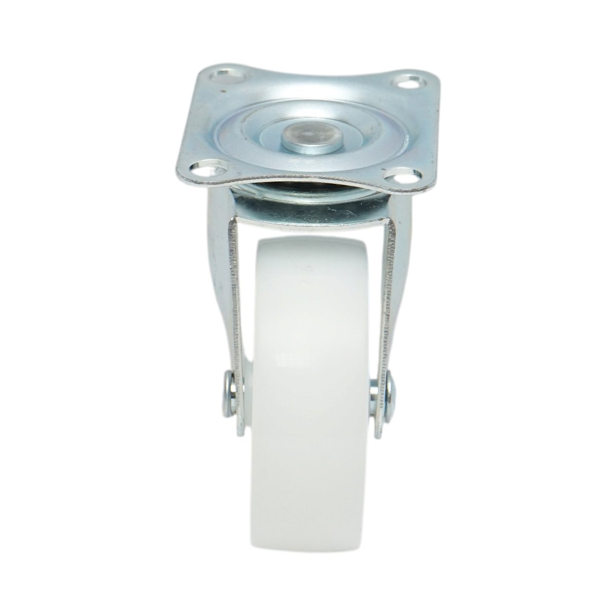 Roata pivotanta 73x25mm fara frana, polipropilena alba, placa otel 70x58mm 45kg - imagine 4