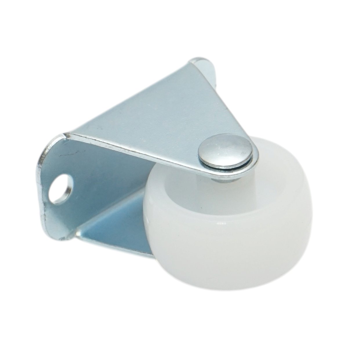 Roata fixa 25x14mm fara frana, polipropilena alba, placa otel 37x19mm 10kg - imagine 6