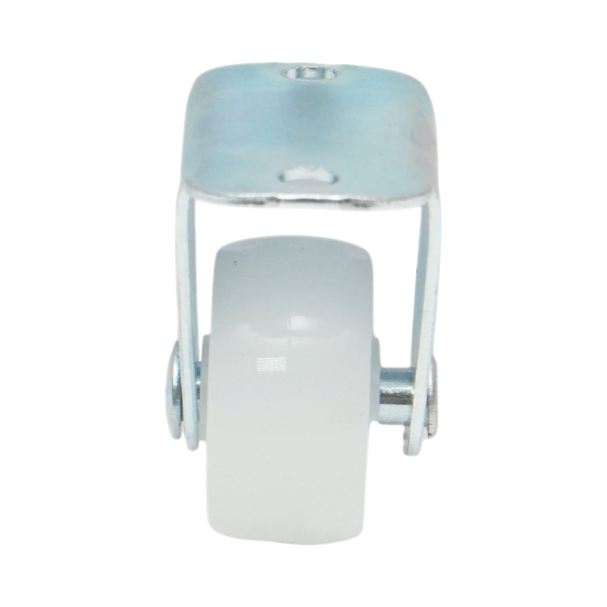 Roata fixa 25x14mm fara frana, polipropilena alba, placa otel 37x19mm 10kg - imagine 4