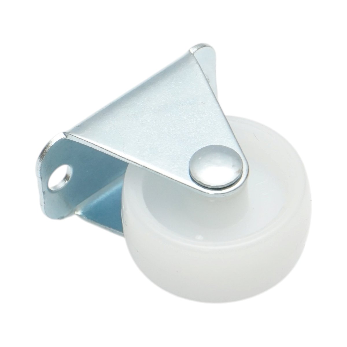 Roata fixa 30x14mm fara frana, polipropilena alba, placa otel 37x19mm 15kg - imagine 6