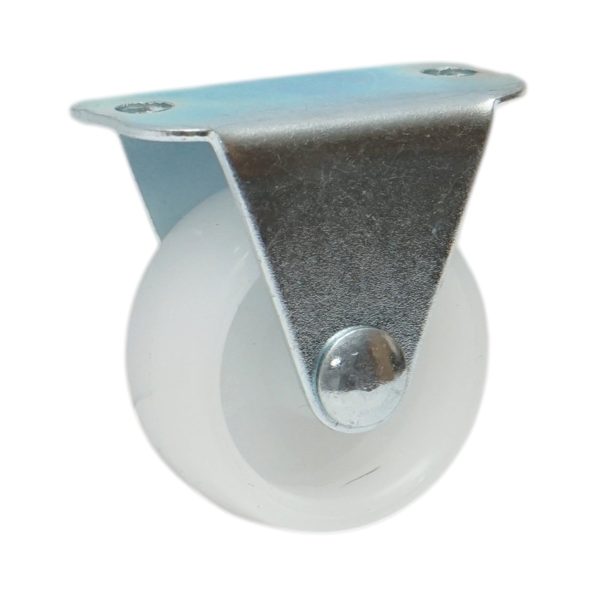 Roata fixa 30x14mm fara frana, polipropilena alba, placa otel 37x19mm 15kg - imagine 5