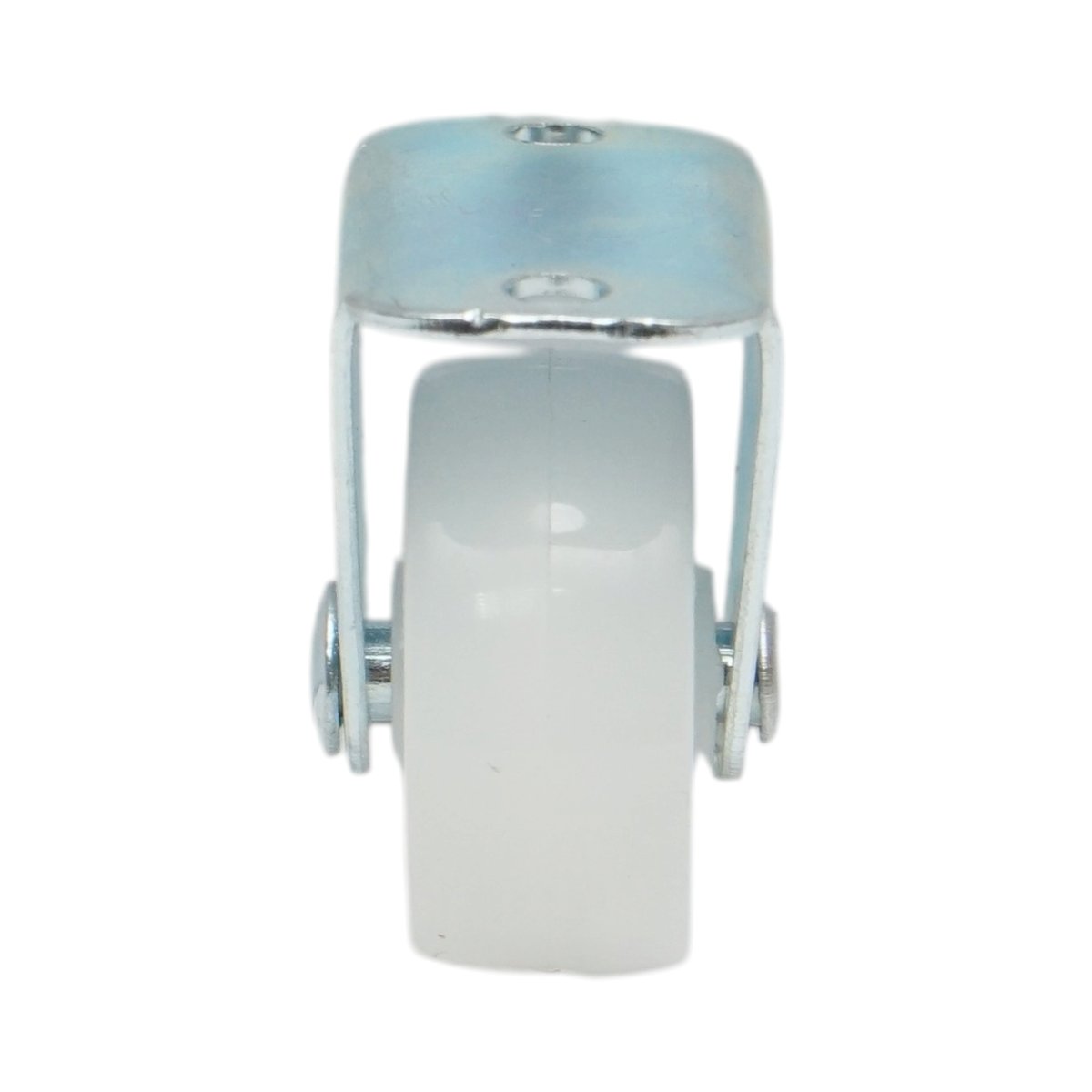 Roata fixa 30x14mm fara frana, polipropilena alba, placa otel 37x19mm 15kg - imagine 4