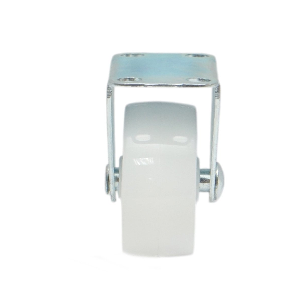 Roata fixa 40x17mm fara frana, polipropilena alba, placa otel 46x24mm 20kg - imagine 4