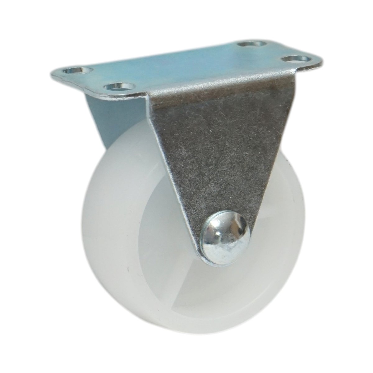 Roata fixa 40x17mm fara frana, polipropilena alba, placa otel 46x24mm 20kg - imagine 5