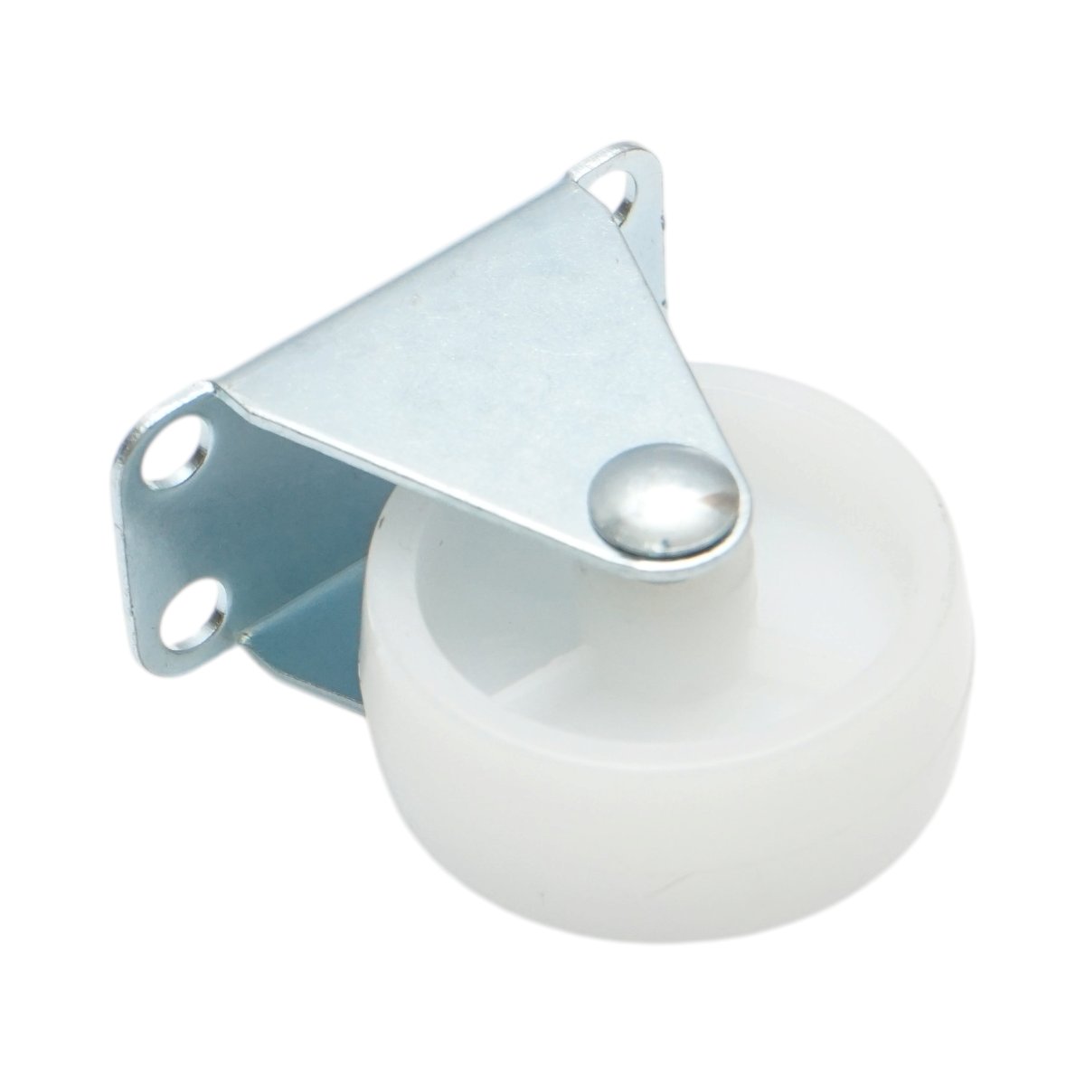 Roata fixa 40x17mm fara frana, polipropilena alba, placa otel 46x24mm 20kg - imagine 6