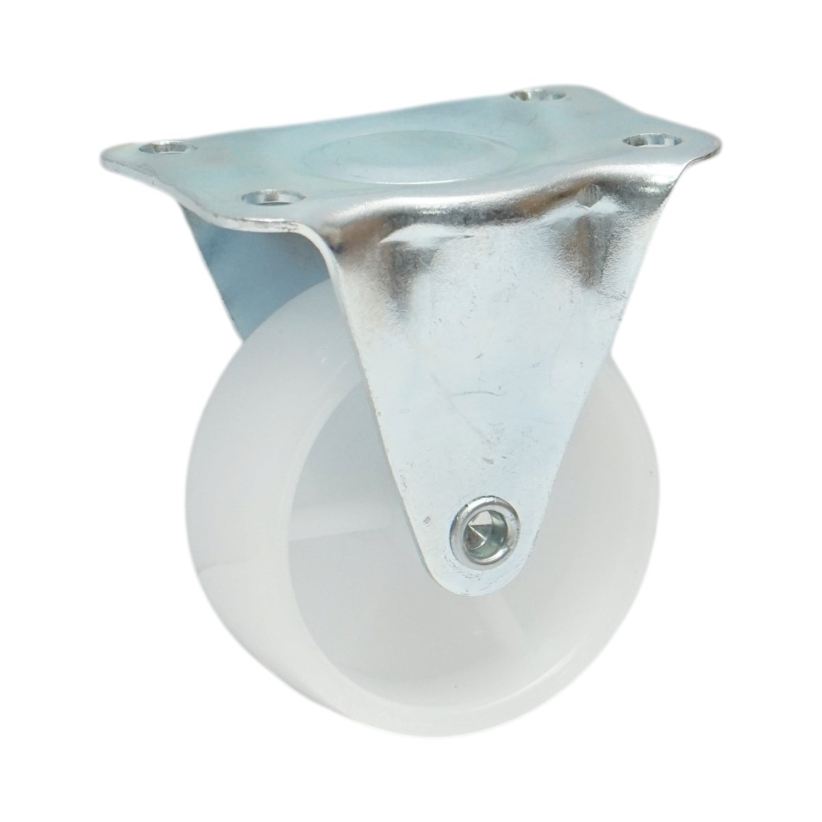 Roata fixa 50x22mm fara frana, polipropilena alba, placa otel 60x41mm 30kg - imagine 5
