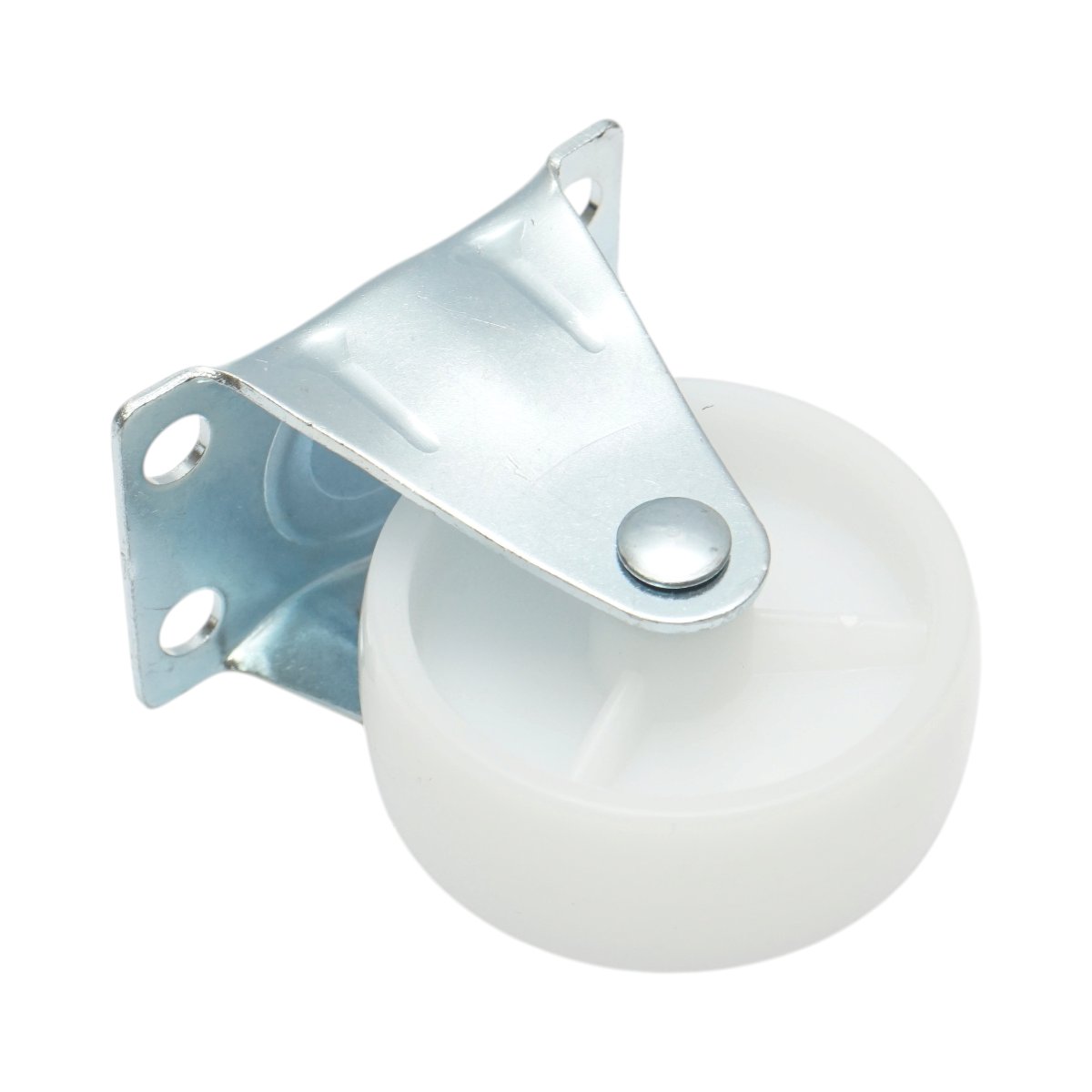 Roata fixa 65x23mm fara frana, polipropilena alba, placa otel 70x44mm 35kg - imagine 6