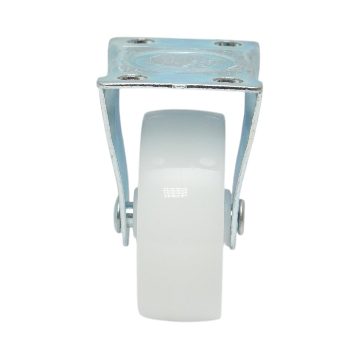 Roata fixa 65x23mm fara frana, polipropilena alba, placa otel 70x44mm 35kg - imagine 4