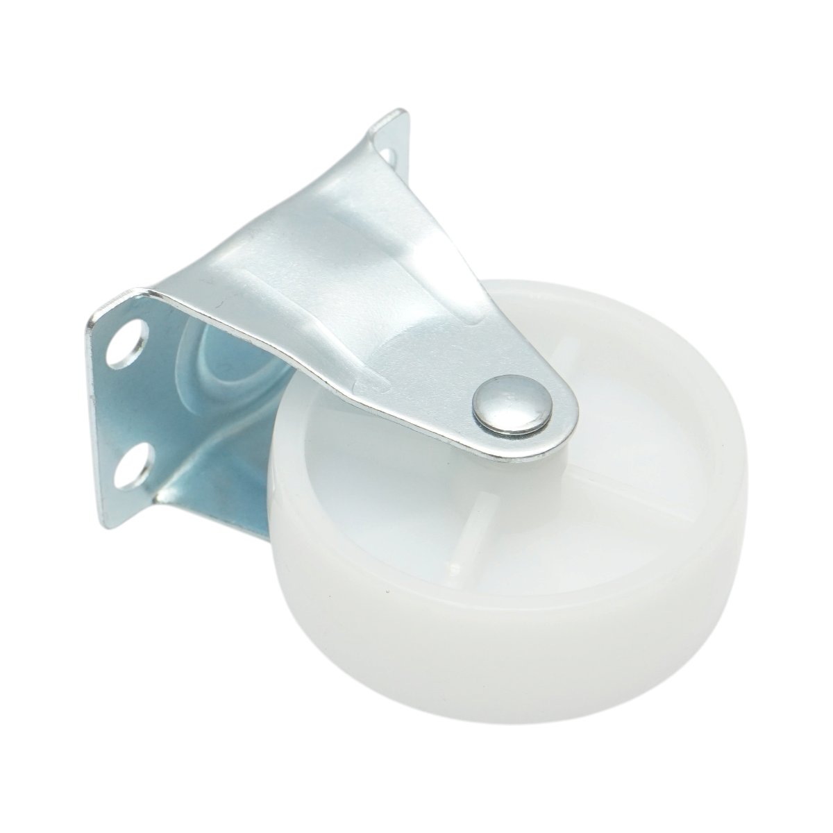 Roata fixa 73x25mm fara frana, polipropilena alba, placa otel 70x44mm 45kg - imagine 6