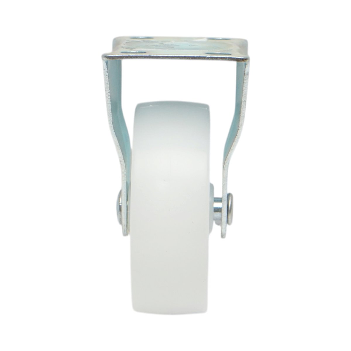 Roata fixa 73x25mm fara frana, polipropilena alba, placa otel 70x44mm 45kg - imagine 4