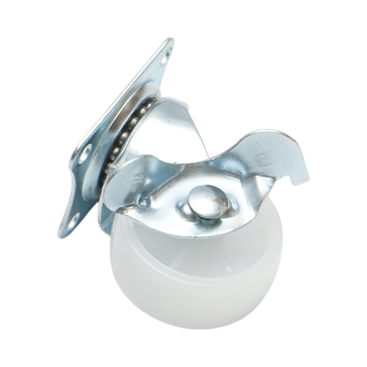 Roata pivotanta 40x17mm cu frana, polipropilena alba, placa otel 45x38mm 20kg - imagine 6