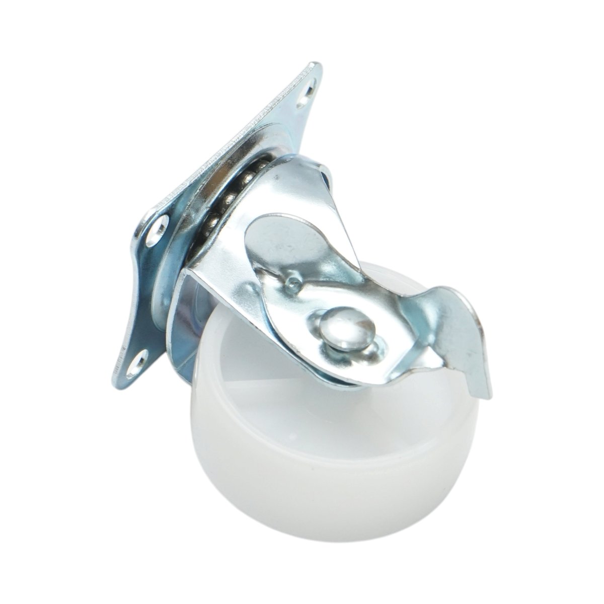 Roata pivotanta 50x22mm cu frana, polipropilena alba, placa otel 58x47mm 30kg - imagine 6