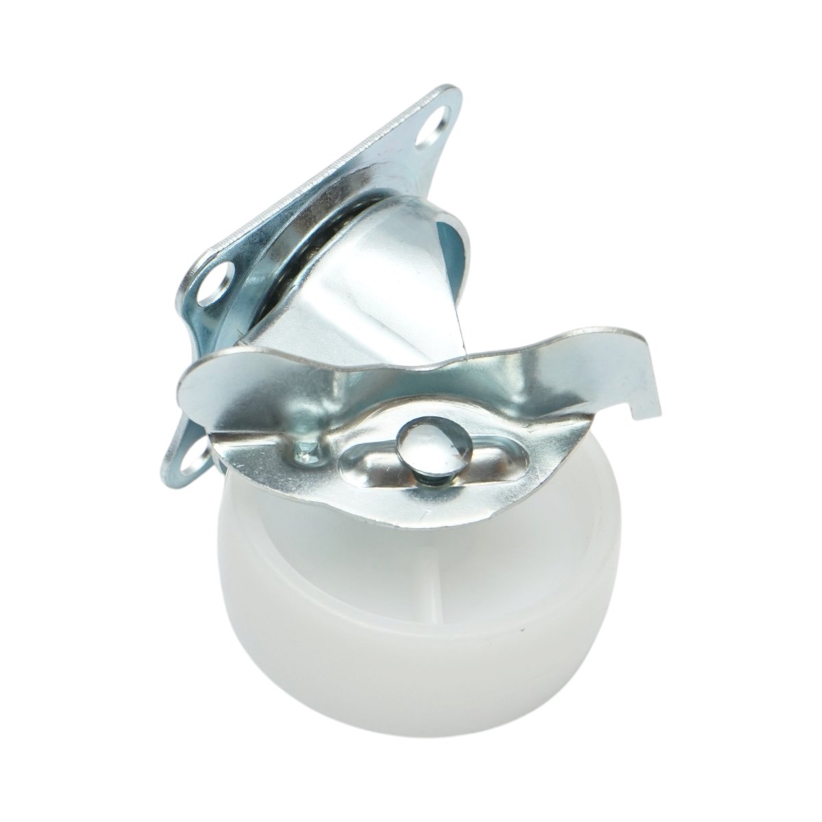 Roata pivotanta 65x23mm cu frana, polipropilena alba, placa otel 70x58mm 35kg - imagine 6