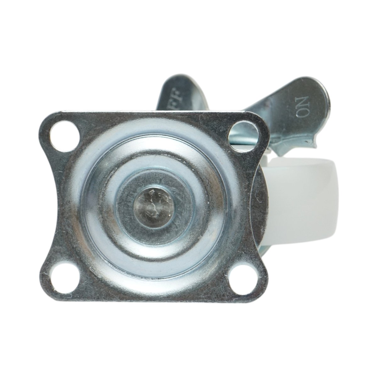 Roata pivotanta 65x23mm cu frana, polipropilena alba, placa otel 70x58mm 35kg - imagine 7