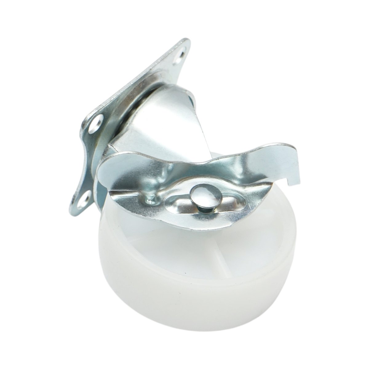 Roata pivotanta 73x25mm cu frana, polipropilena alba, placa otel 70x58mm 45kg - imagine 6