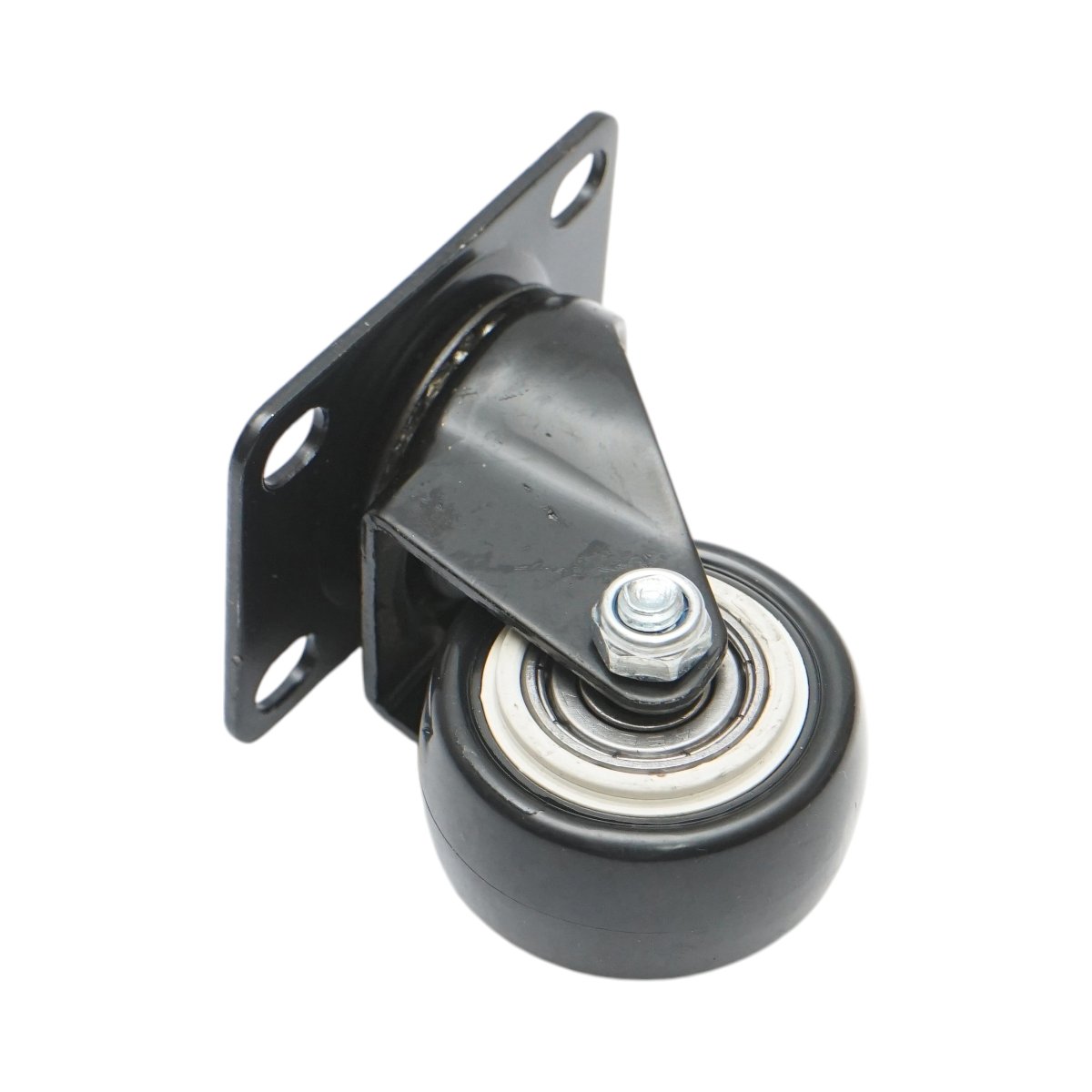 Roata pivotanta 42x21mm fara frana, PVC negru, placa otel 60x43mm 30kg - imagine 6