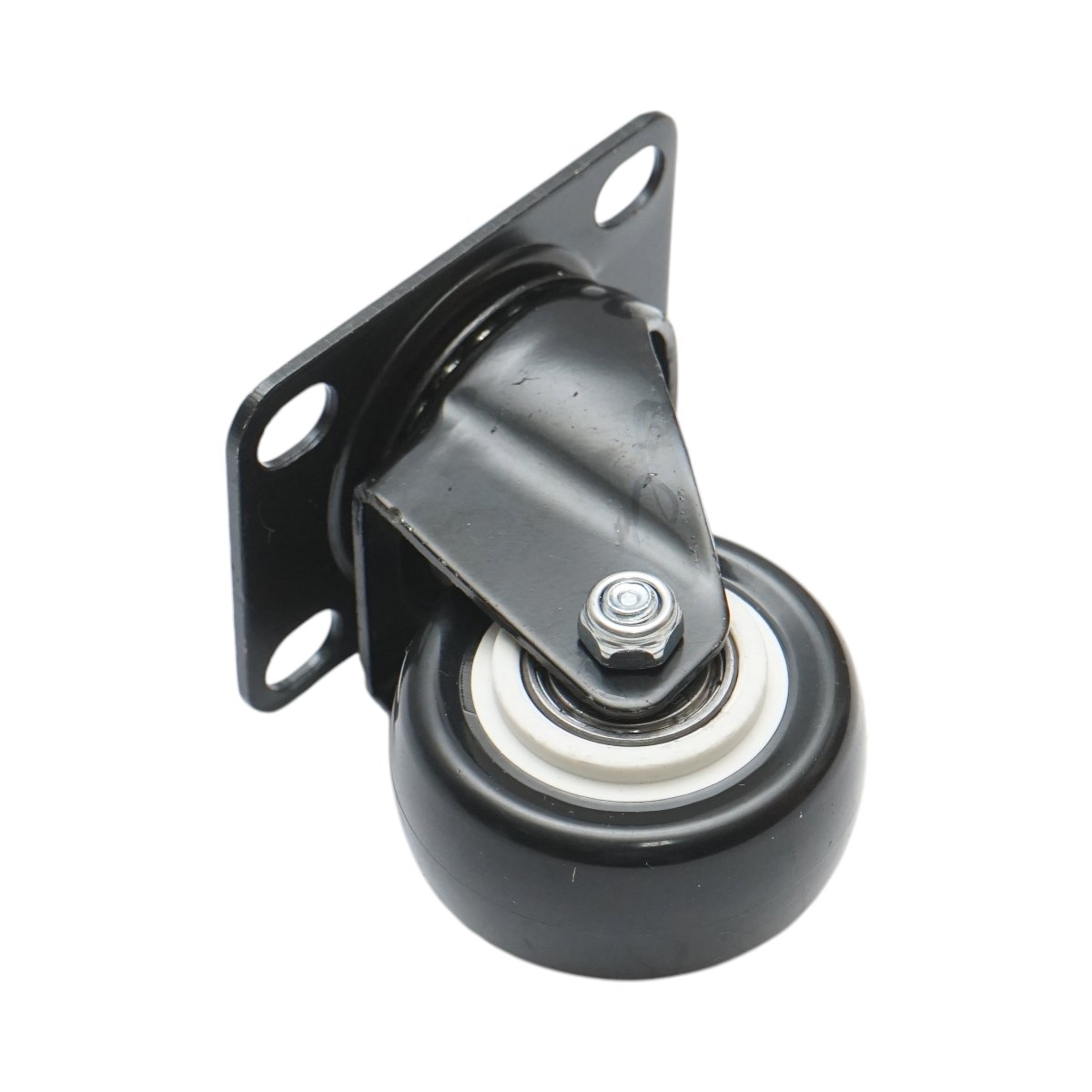 Roata pivotanta 50x24mm fara frana, PVC negru, placa otel 72x52mm 40kg - imagine 6
