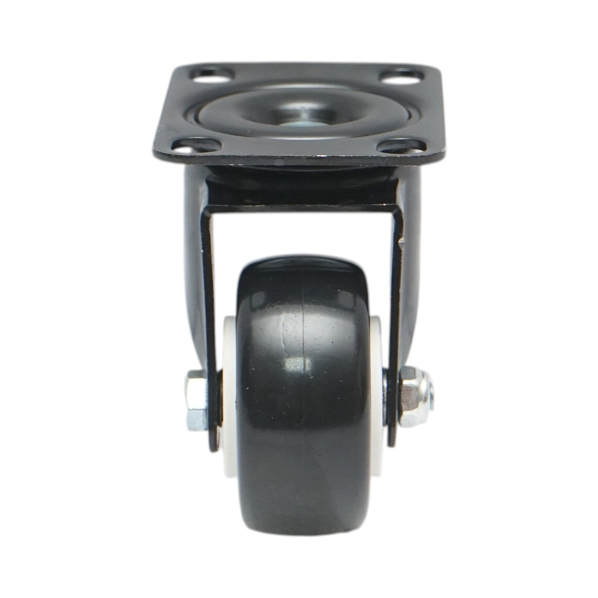 Roata pivotanta 50x24mm fara frana, PVC negru, placa otel 72x52mm 40kg - imagine 4