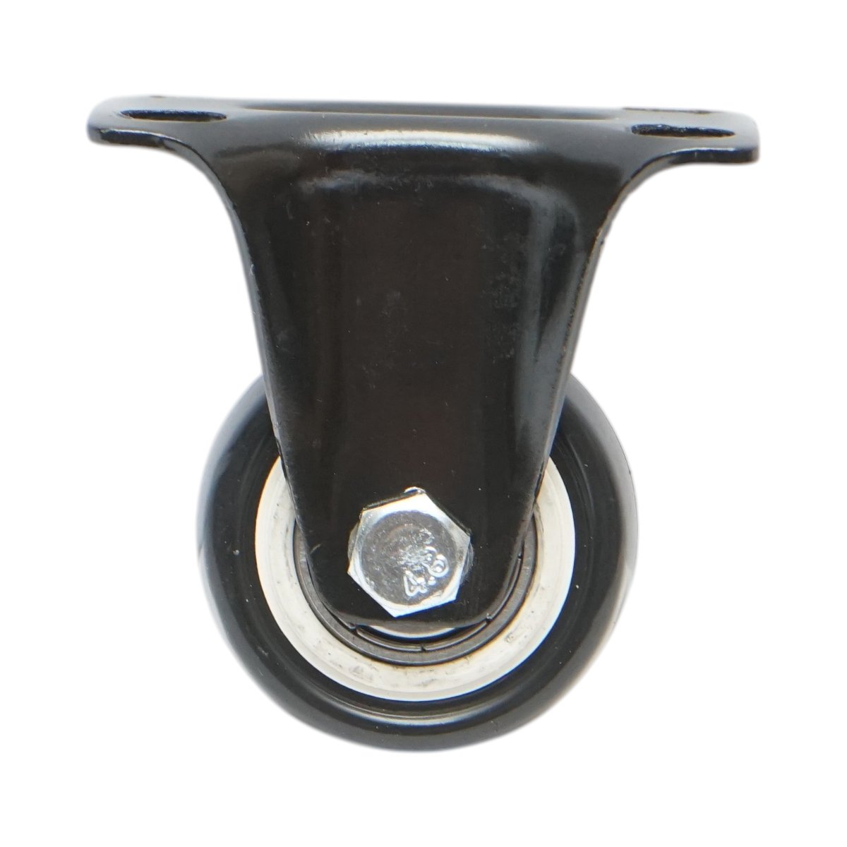 Roata fixa 42x21mm fara frana, PVC negru, placa otel 60x43mm 30kg - imagine 2