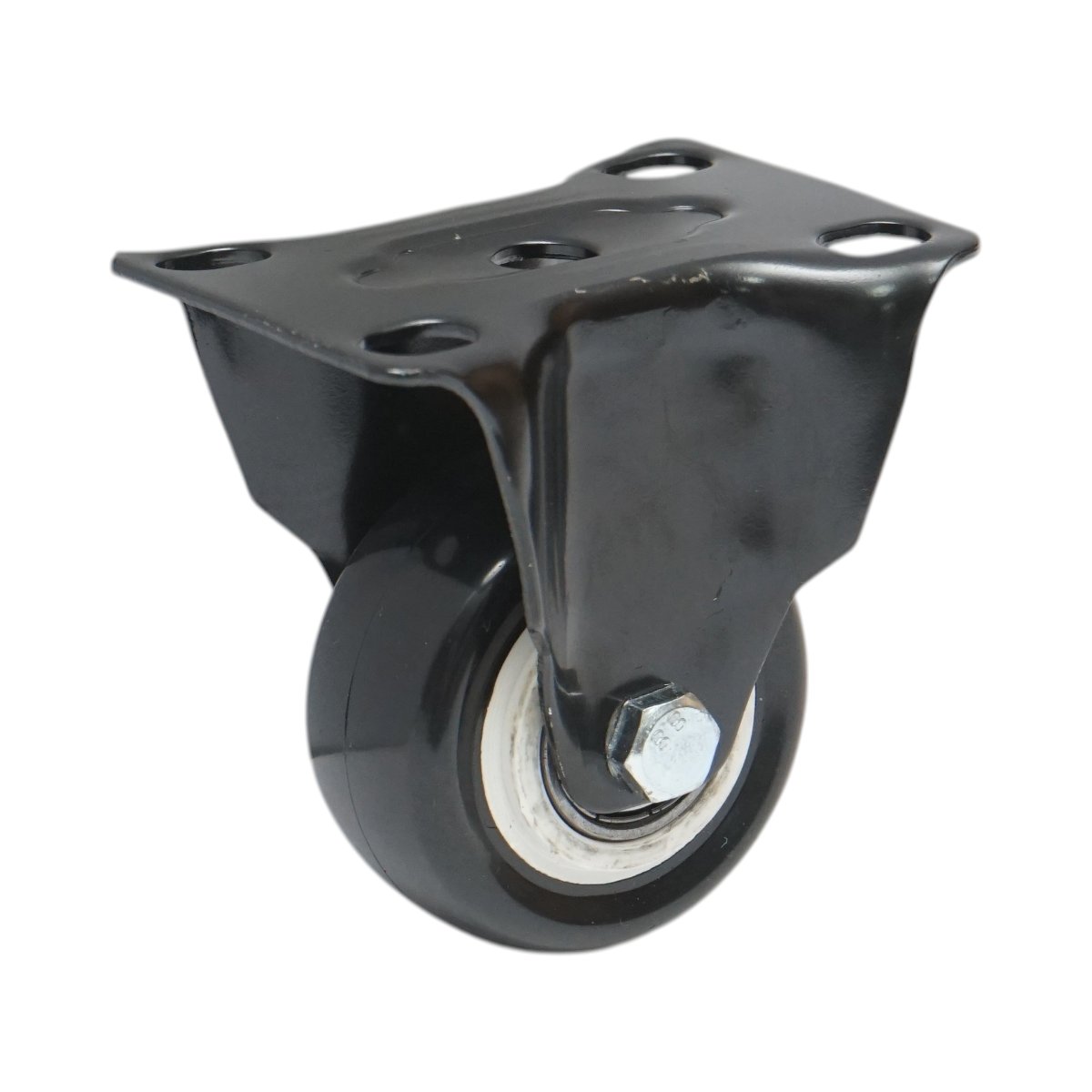 Roata fixa 50x24mm fara frana, PVC negru, placa otel 72x52mm 40kg - imagine 5