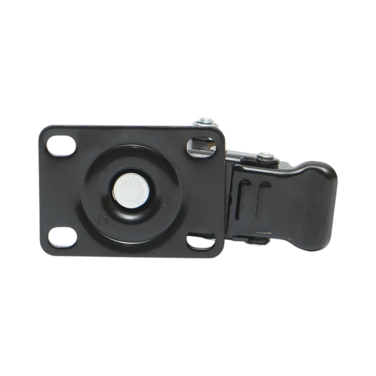 Roata pivotanta 42x21mm cu frana, PVC negru, placa otel 60x43mm 30kg - imagine 7