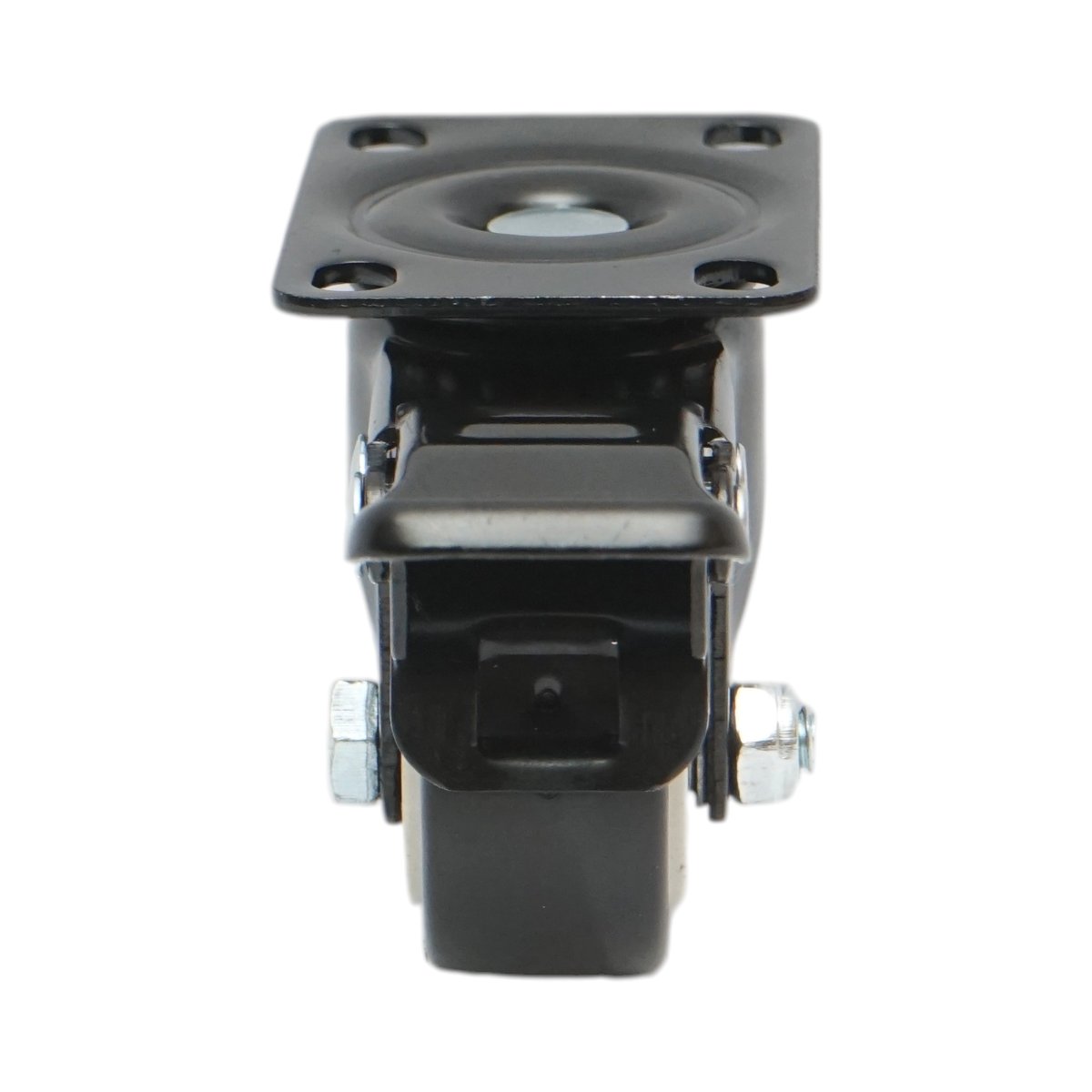 Roata pivotanta 42x21mm cu frana, PVC negru, placa otel 60x43mm 30kg - imagine 4