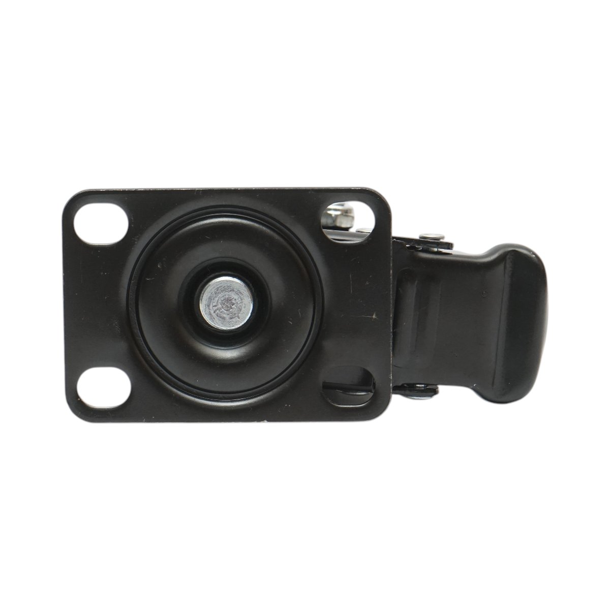 Roata pivotanta 50x24mm cu frana, PVC negru, placa otel 72x52mm 40kg - imagine 7