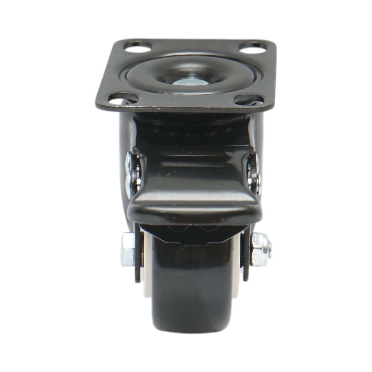 Roata pivotanta 50x24mm cu frana, PVC negru, placa otel 72x52mm 40kg - imagine 4