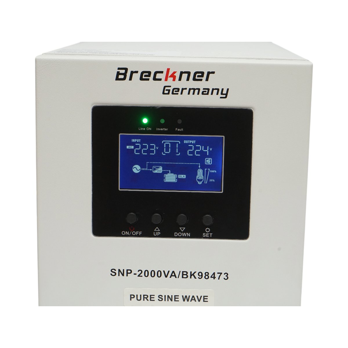 UPS cu invertor centrala termica 1500W/2000VA, unda sinusoidala pura 24V/230V, 1 priza schuko, afisaj LCD, AVR Breckner Germany - imagine 8