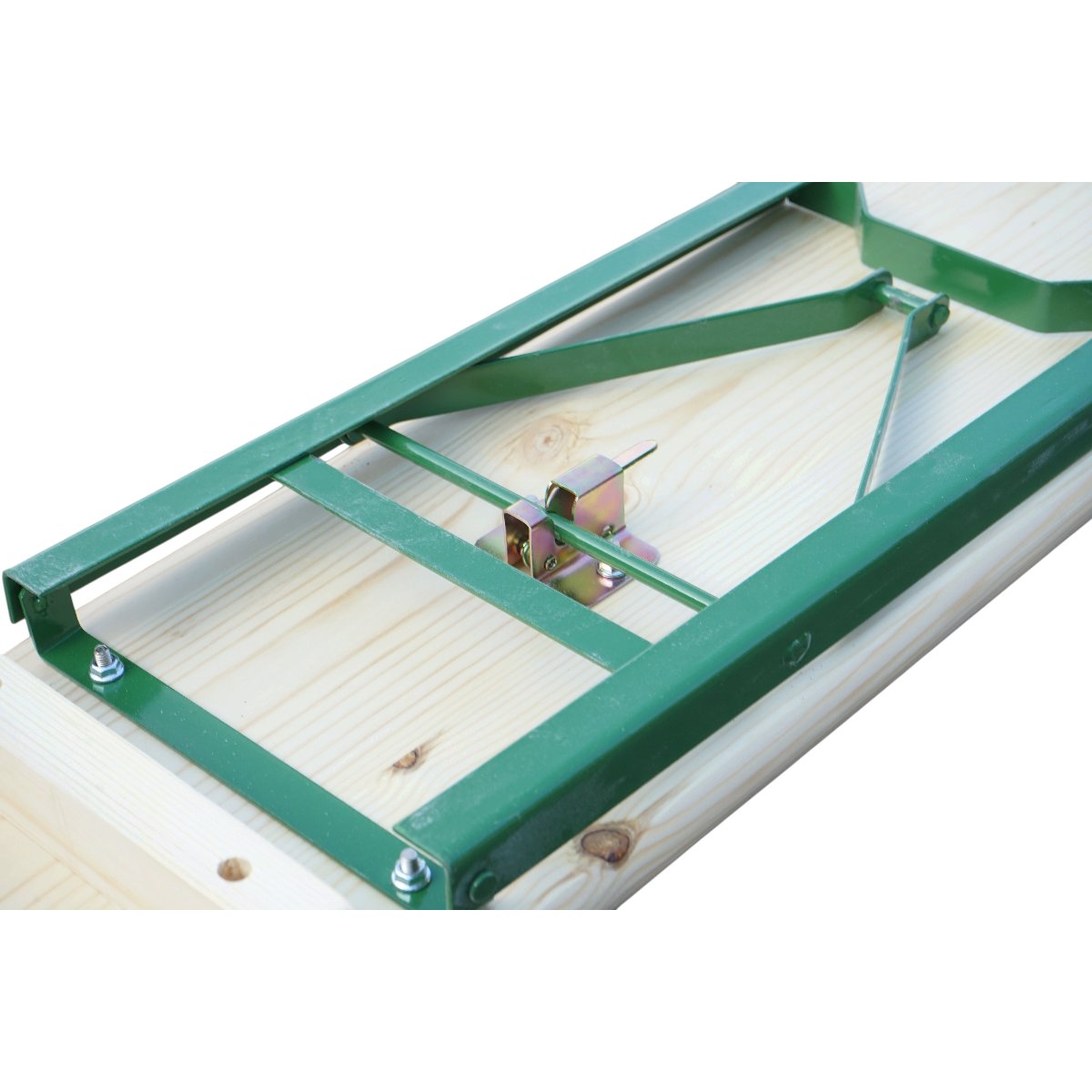 Set berarie cu masa si 2 banci pliabile din lemn masiv pentru gradina, terasa, evenimente 2200x800x770mm - imagine 12