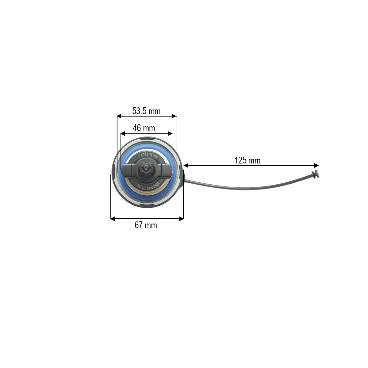 Buson rezervor combustibil BMW seria 1, 2, 3 Ø46mm cod OEM 16117222391 - imagine 3