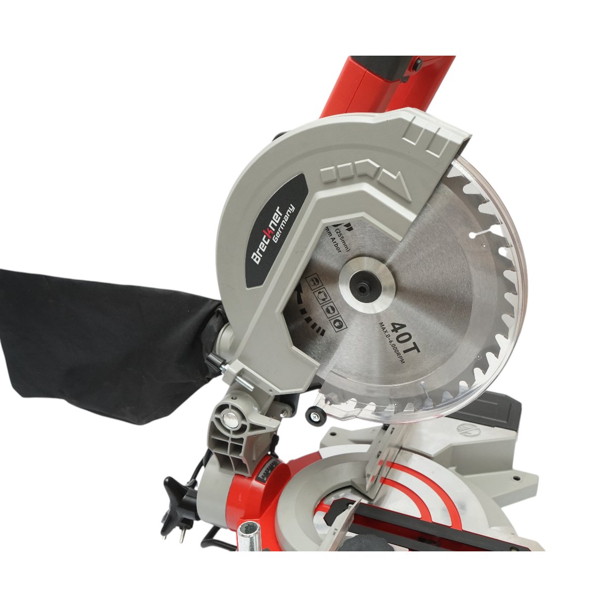 Fierastrau circular stationar profesional 1800W, 220V, disc 255mm 40T, taiere inclinata 45°, 5000 r/min, sac colectare Breckner Germany - imagine 11