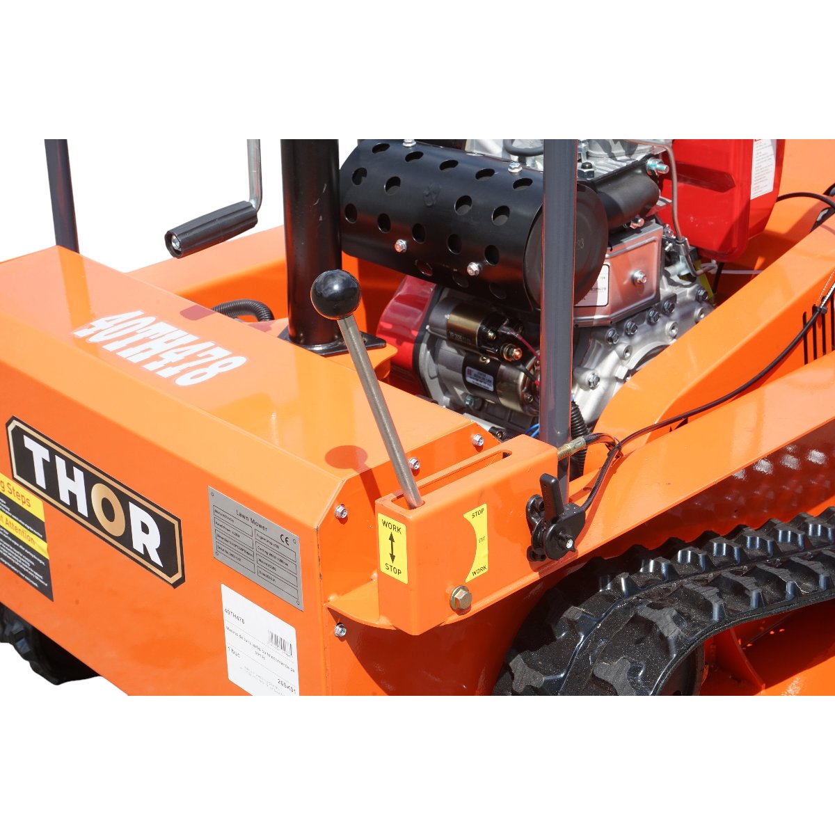 Masina de tuns iarba cu telecomanda pe senile, motor diesel 12.5CP, 499cc, latime de taiere 1000mm THOR - imagine 15