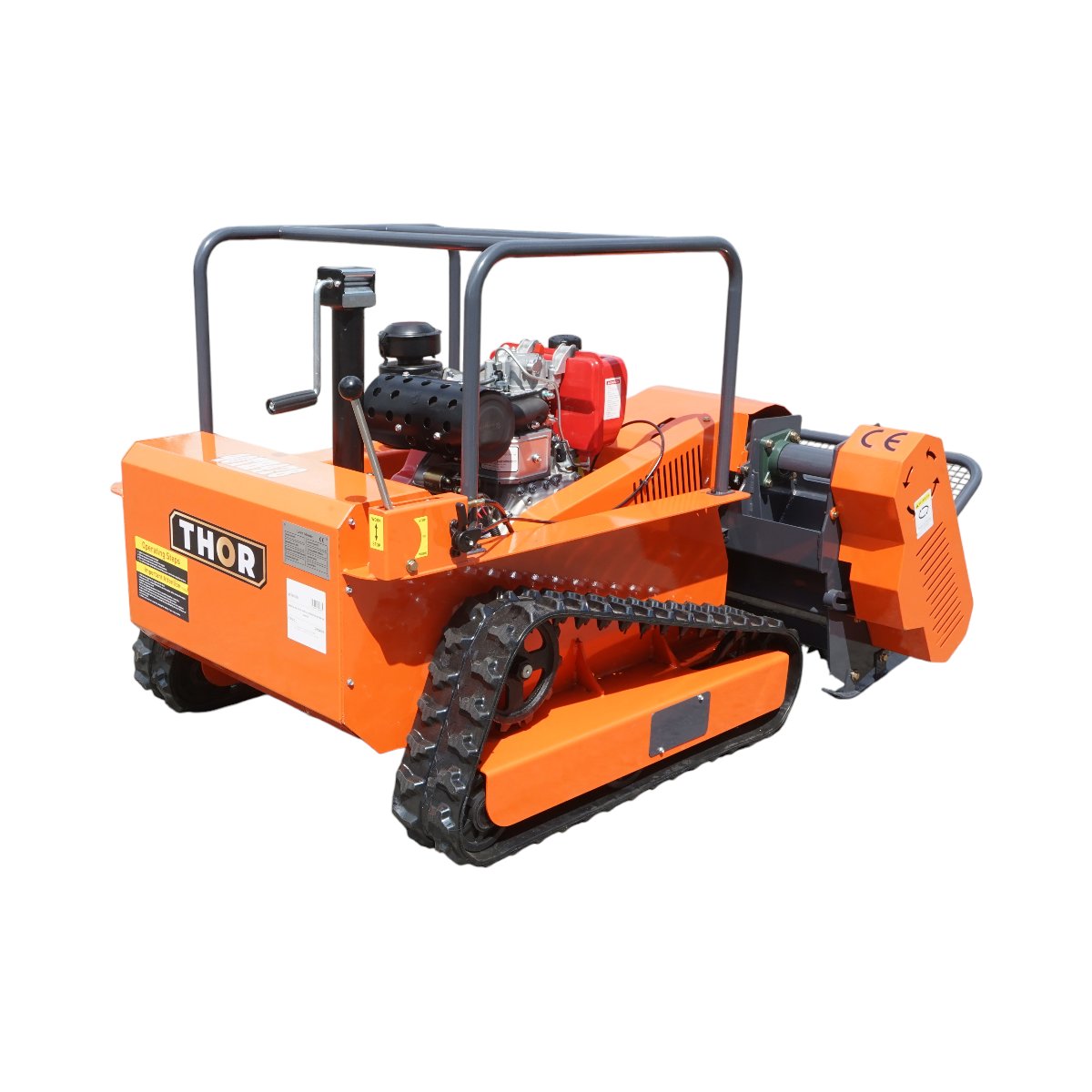 Masina de tuns iarba cu telecomanda pe senile, motor diesel 12.5CP, 499cc, latime de taiere 1000mm THOR - imagine 9