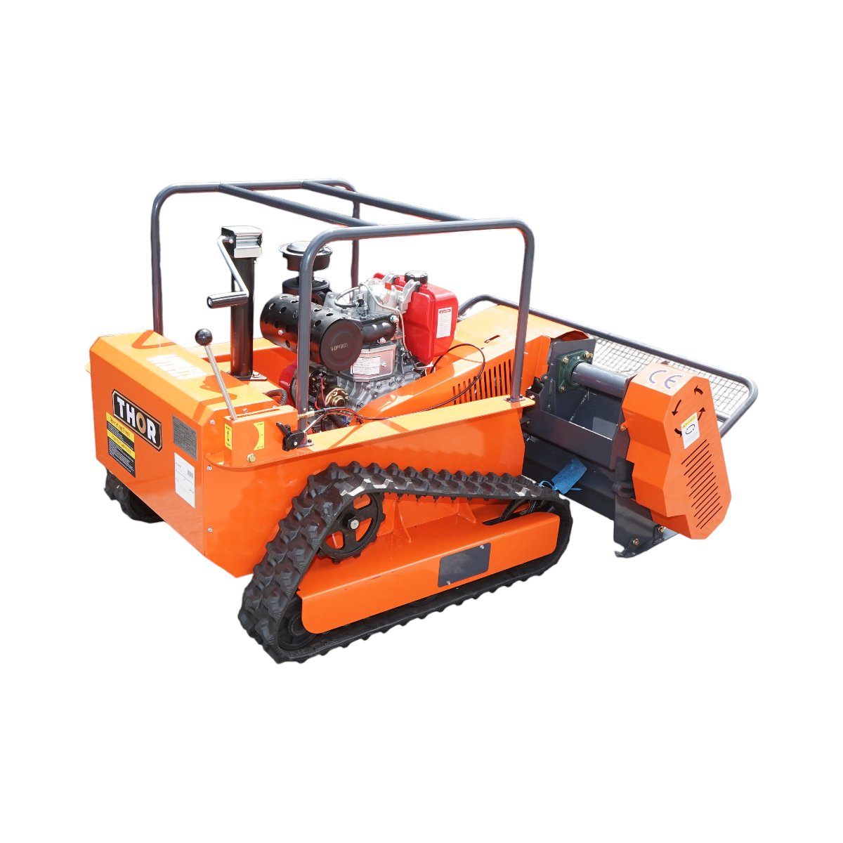Masina de tuns iarba cu telecomanda pe senile, motor diesel 12.5CP, 499cc, latime de taiere 1200mm THOR - imagine 7