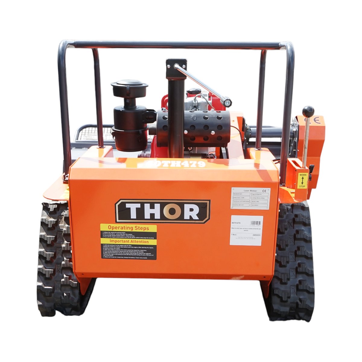 Masina de tuns iarba cu telecomanda pe senile, motor diesel 12.5CP, 499cc, latime de taiere 1200mm THOR - imagine 4
