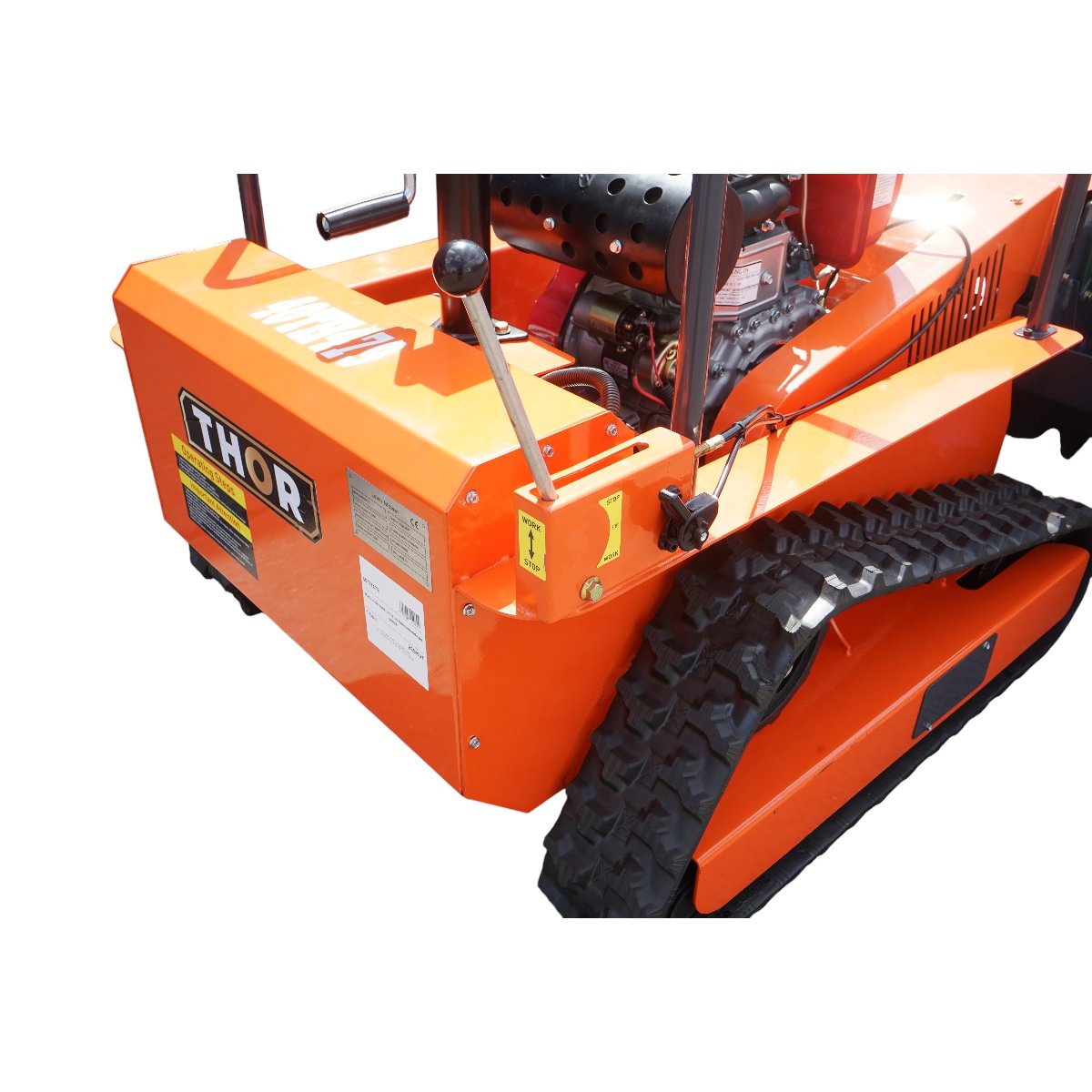 Masina de tuns iarba cu telecomanda pe senile, motor diesel 12.5CP, 499cc, latime de taiere 1200mm THOR - imagine 13