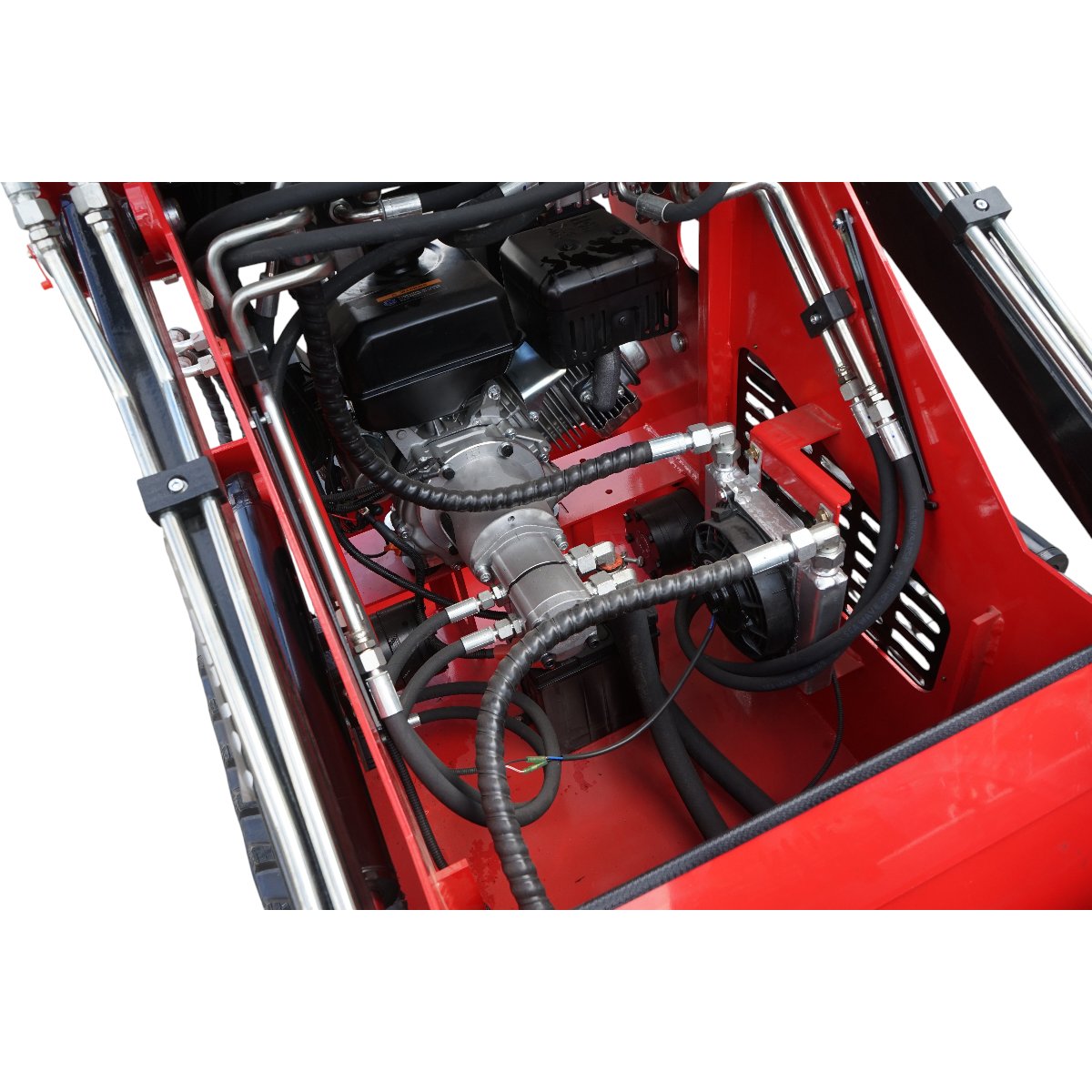 Mini incarcator frontal pe senile, motor benzina 15CP, 420cc, capacitate ridicare 300kg, volum cupa 0.15m3 THOR - imagine 12