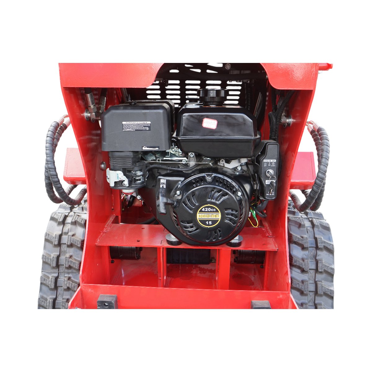 Mini incarcator frontal pe senile, motor benzina 15CP, 420cc, capacitate ridicare 300kg, volum cupa 0.15m3 THOR - imagine 10