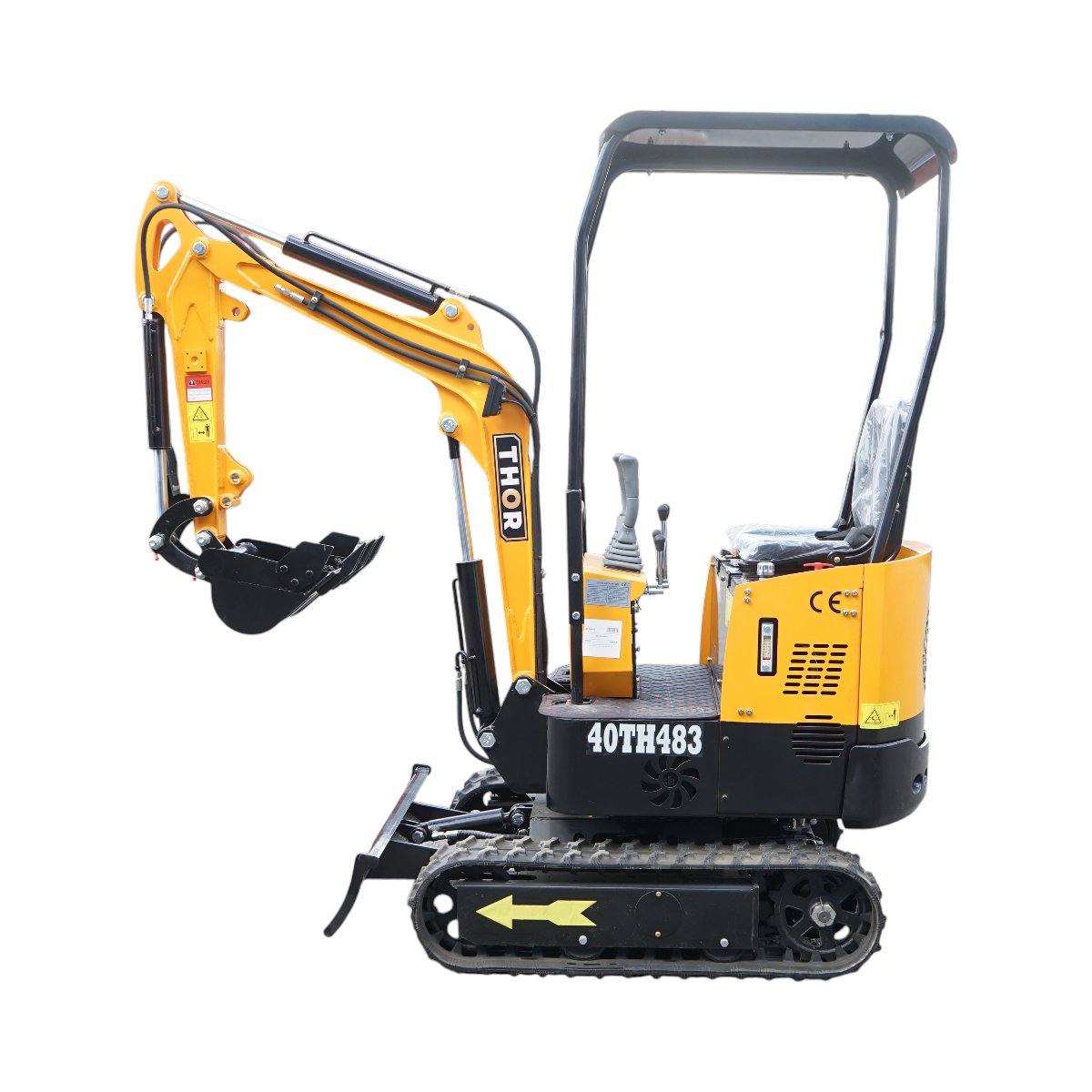 Mini excavator 1T cu semicabina, motor diesel 9.5CP, adancime sapare 1750mm, capacitate ridicare 350kg, latime cupa 380mm THOR - imagine 2