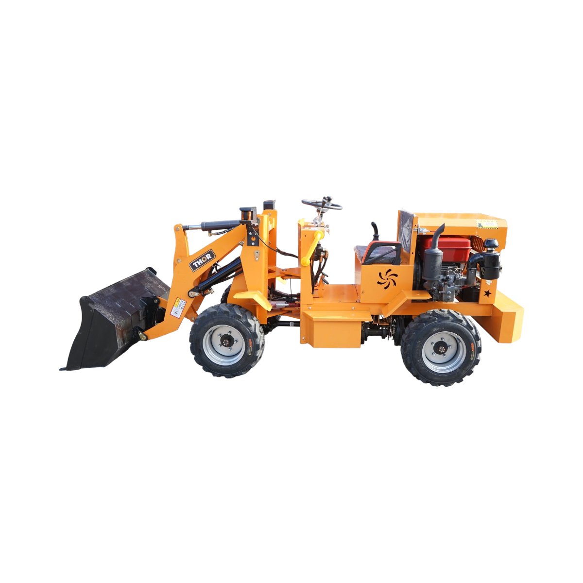 Mini incarcator frontal articulat 900kg 4x4, motor diesel 35CP, capacitate ridicare 500kg, latime cupa 1000mm THOR - imagine 2