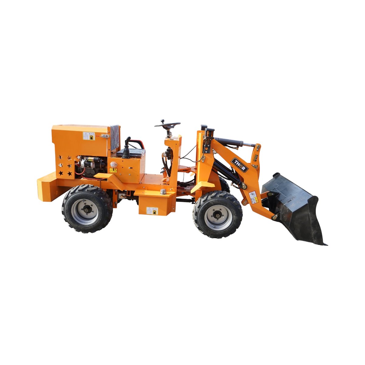 Mini incarcator frontal articulat 900kg 4x4, motor diesel 35CP, capacitate ridicare 500kg, latime cupa 1000mm THOR - imagine 4