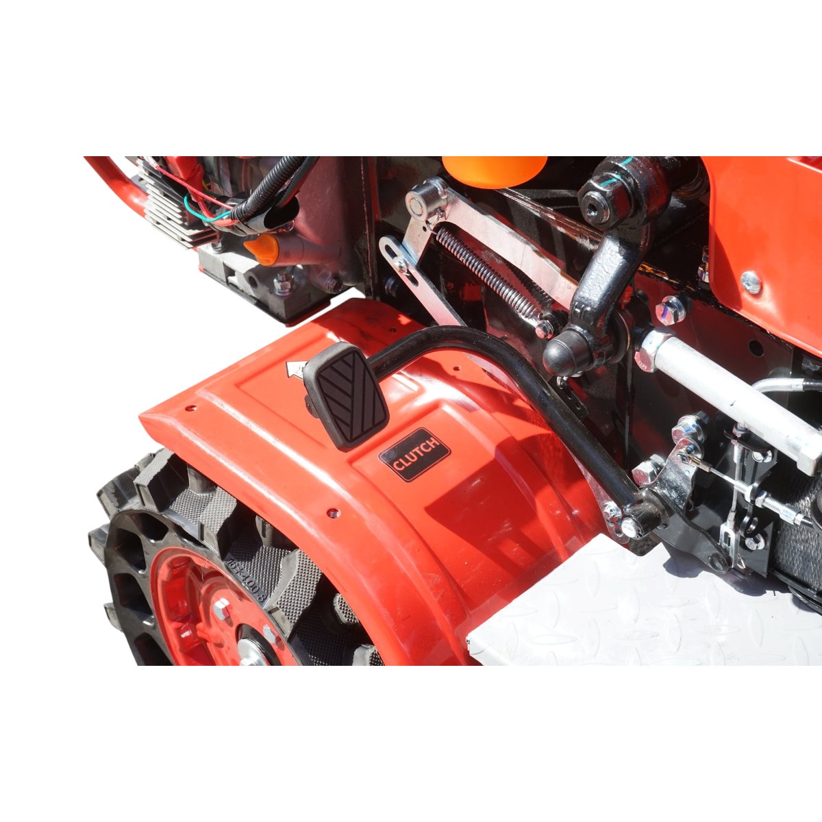 Mini tractor 4x4 diesel 17CP, 531cc, 3+1 viteze, 2 cutii de viteze, pornire electrica/manuala, latime lucru 1050mm cu freza, rarita, roti metalice, picior sprijin THOR - imagine 12